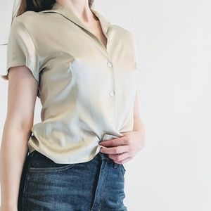 Silk Champagne Pewter Blouse